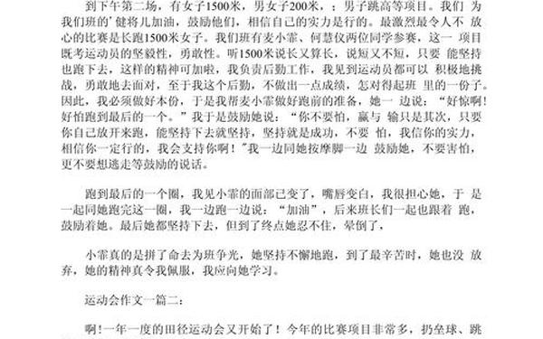 记一次体育比赛(记一次体育运动100字)