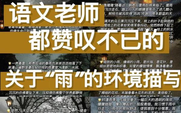 写雨的片段,雨的惊艳开头