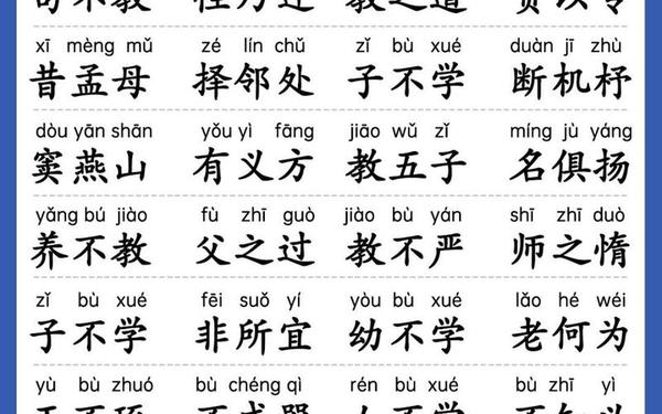 三字经全文带拼音完整注解 三字经的正规全文