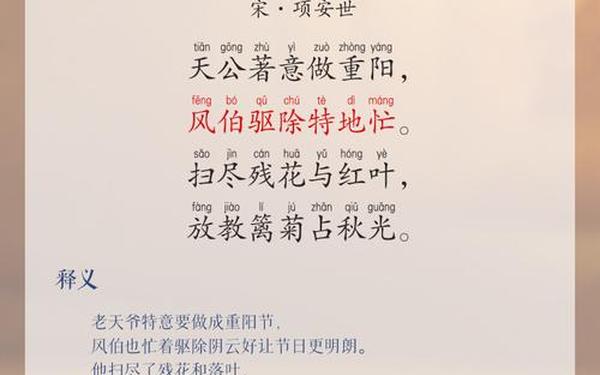 关于重阳节的诗词名句(描写重阳节的诗句古诗)