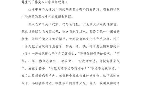 他生气了作文500字优秀、他生气了优秀作文500字左右10篇内容