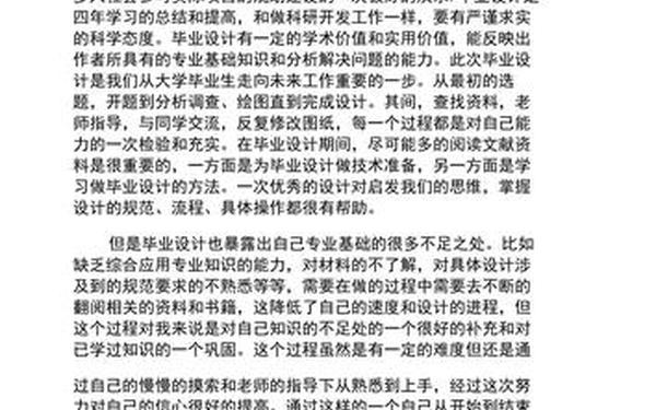 毕业设计工作总结-大学生毕设