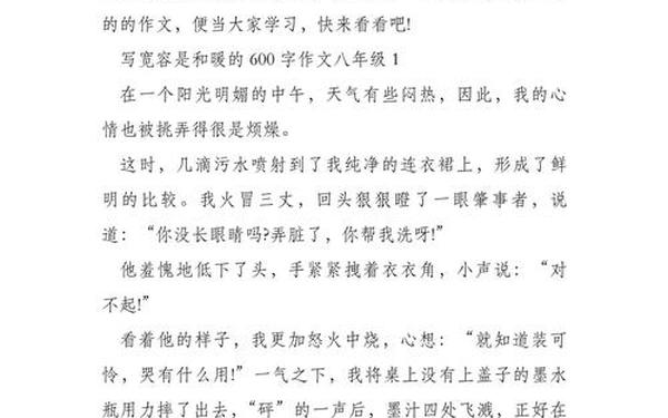 关于宽容的作文 宽容作文600字