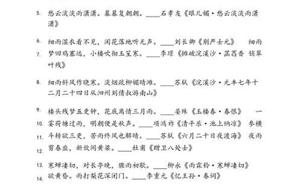 关于雨的诗句唯美—雨的诗句30首