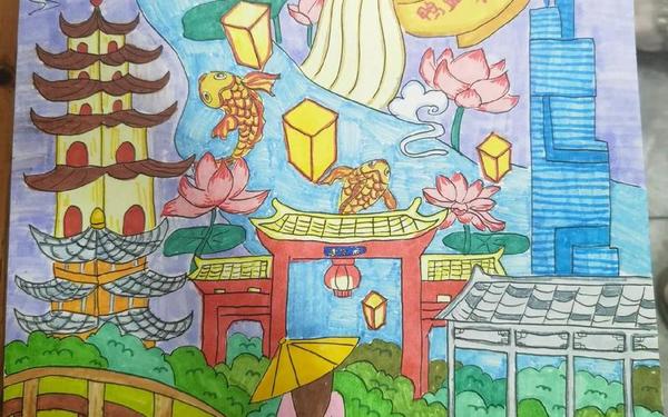 全国最漂亮的画一等奖—画满的画画图片大全