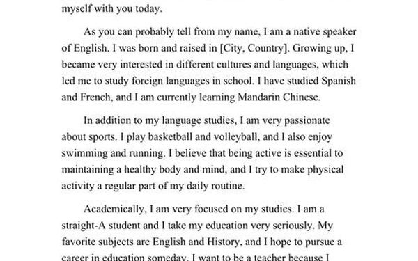 英文自我介绍;英文自我介绍大学生