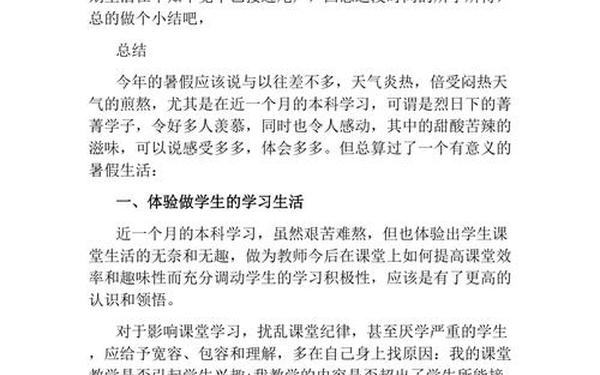 暑假工作总结(暑假工作总结800字)