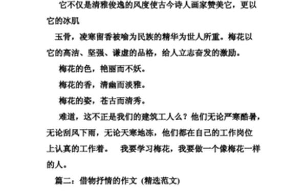 借物喻人的作文梅花_梅花作文800字借物喻人