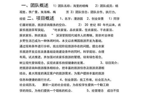 一份简短的项目计划书 大学生创新创业项目计划书