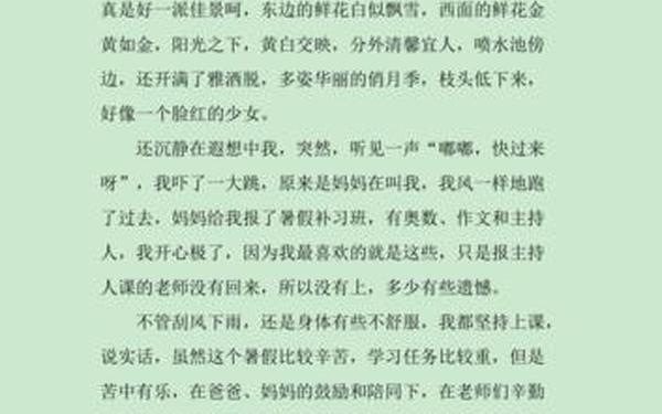 小学生暑假日记300字,三年级学生写的日记300个字