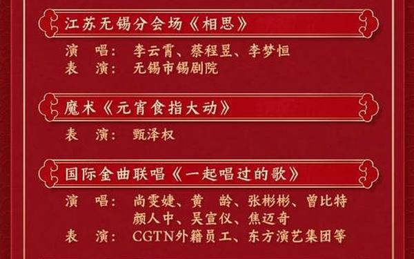 央视元宵晚会主持词 2025年中央元宵晚会节目单查询