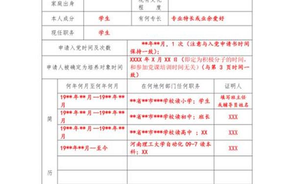 入党积极分子考察表范文、入党培养考察表word版