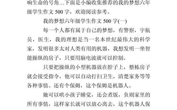 梦想的作文500字_以梦想为主题的作文500字