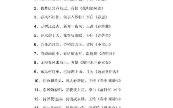 描写春天美景的古诗,春景诗句有哪些