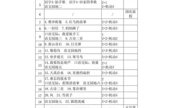 人教版小学二年级语文上册教案 二年级上册语文教案全册人教版