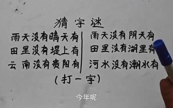 千言万语打一字,田上有一人打一字