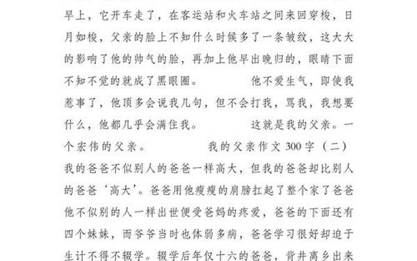 我的爸爸三年级作文300字_二年级《我的爸爸》