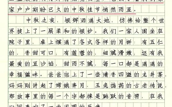 中秋作文300字优秀-中秋节300字作文的写作技巧