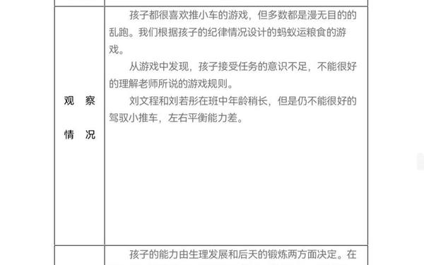 幼儿园户外活动_户外活动记录表大班