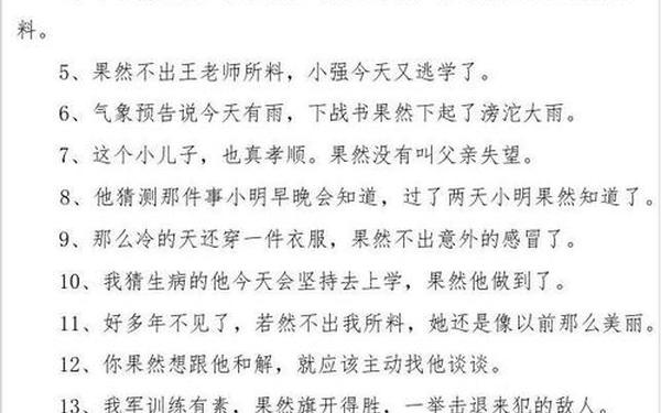用果然造句;果然造句子短一点