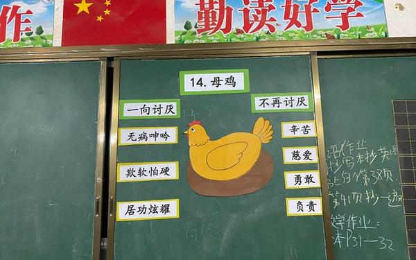 母鸡教学设计;《母鸡》板书设计