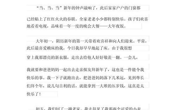 作文《过年啦》300字、过年啦300字优秀范文