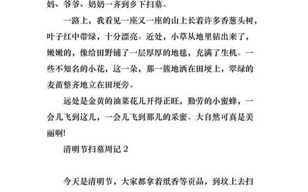 关于清明的日记—清明节作文450字六年级