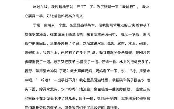 洗碗的作文 9999999999亿字作文