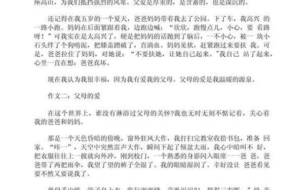 父母的爱的作文—父母的爱作文8篇感言