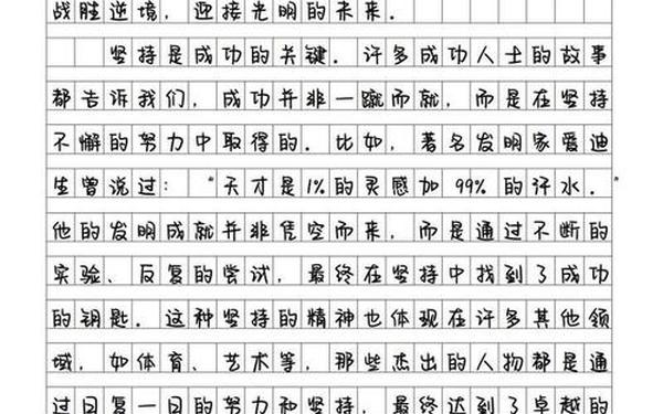 作文《坚持》(作文《坚持》600字)