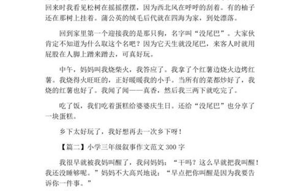 三年级下册作文300字左右八篇、三年级记事作文300字
