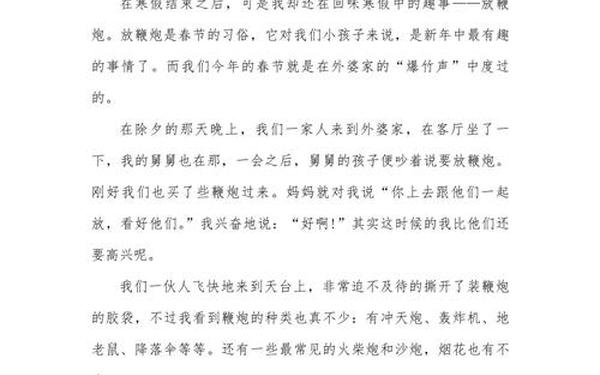 假期见闻800字作文 寒假印象800字