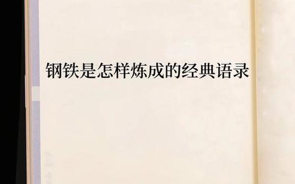 保尔柯察金的名言(保尔最经典的一句话原文)