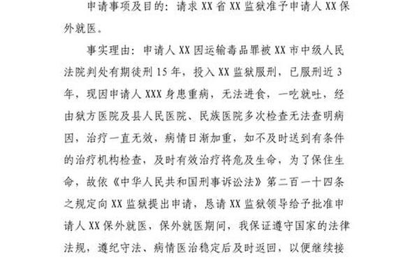 保外就医申请书-最新保外就医申请书范文