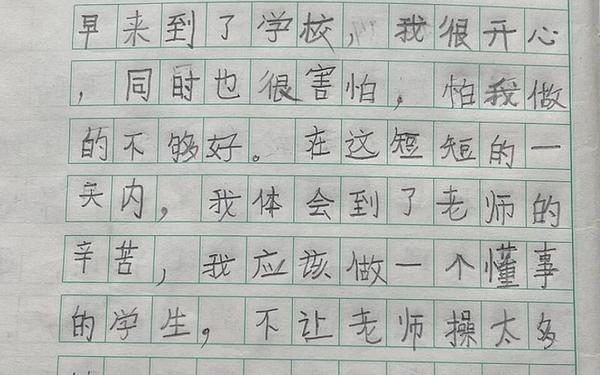 四年级日记50字-四年级学生日记