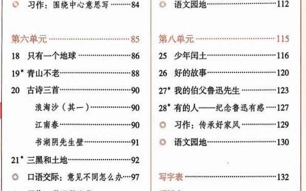 六年级上册语文书内容(六上册语文课本)