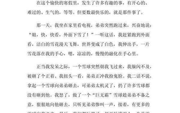 快乐寒假作文_寒假作文300字可抄