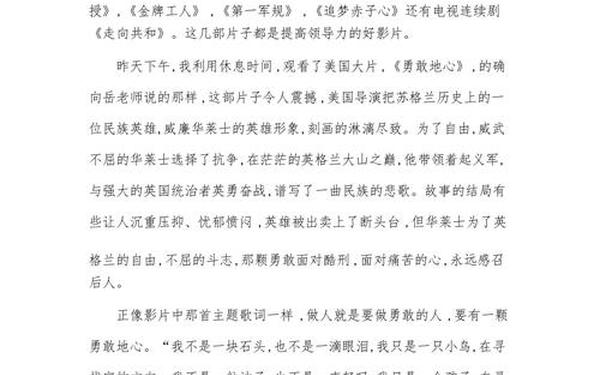 勇敢的心观后感;勇敢的心当年有多火