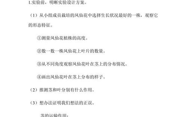四年级下册科学教案,四年级科学《茎和叶》教案