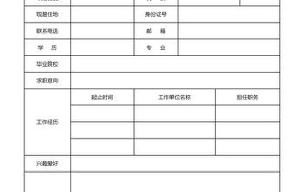 个人简历表格免费、个人简历的模板