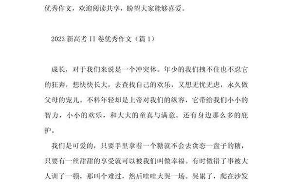 2020年高考作文范文 2028年高考作文全国卷二例文