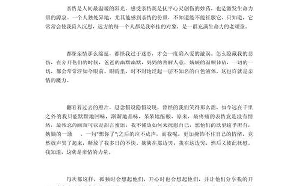 幸福作文500字;亲情优秀作文500