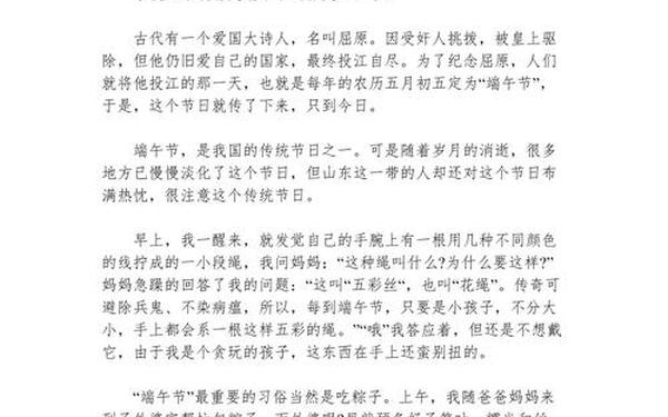 端午节作文600字免费 过端午节作文