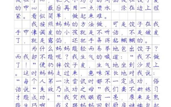 我学会了包饺子作文400字_我学会了洗碗满分作文
