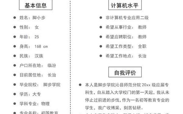 个人简历介绍自己、个人介绍怎么写
