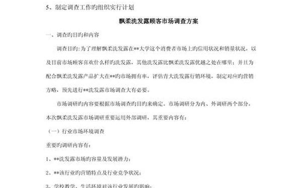 市场调查计划书—市场调查方案范文