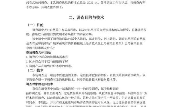 市场调研报告模板—调研报告范文3000字