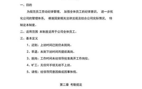 门店管理制度、企业考勤制度