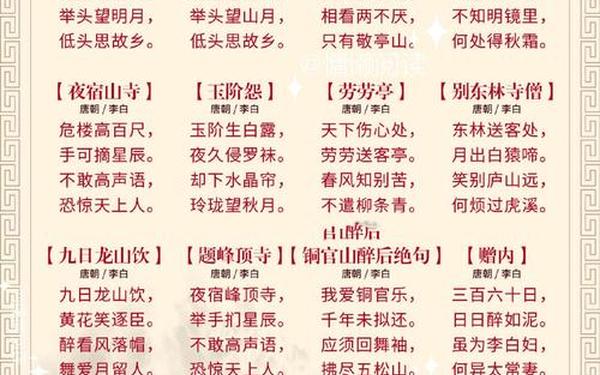 经典古诗文大全;有名古诗大全