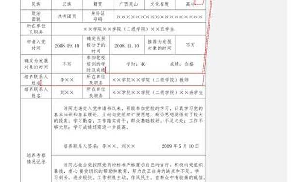 入党积极分子考察登记表;入党培养考察情况50篇
